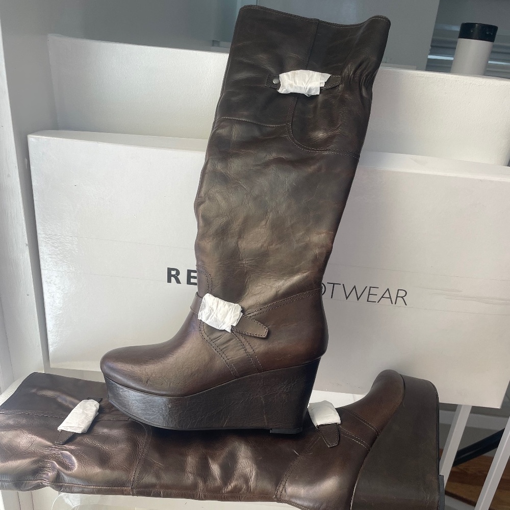 Report Footwear Brown Platform Knee Boots